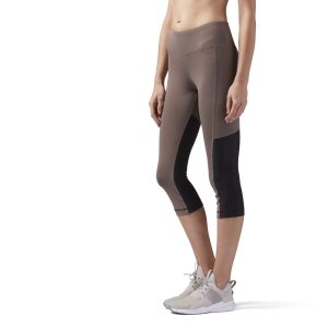 Reebok Mesh Capri Tights Damen - Braun - DE 584-JEB